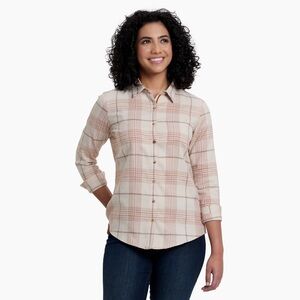 Kuhl Kamila Flannel Womens Long Sleeve Cotton Plaid Button Up Shirt XL 1073